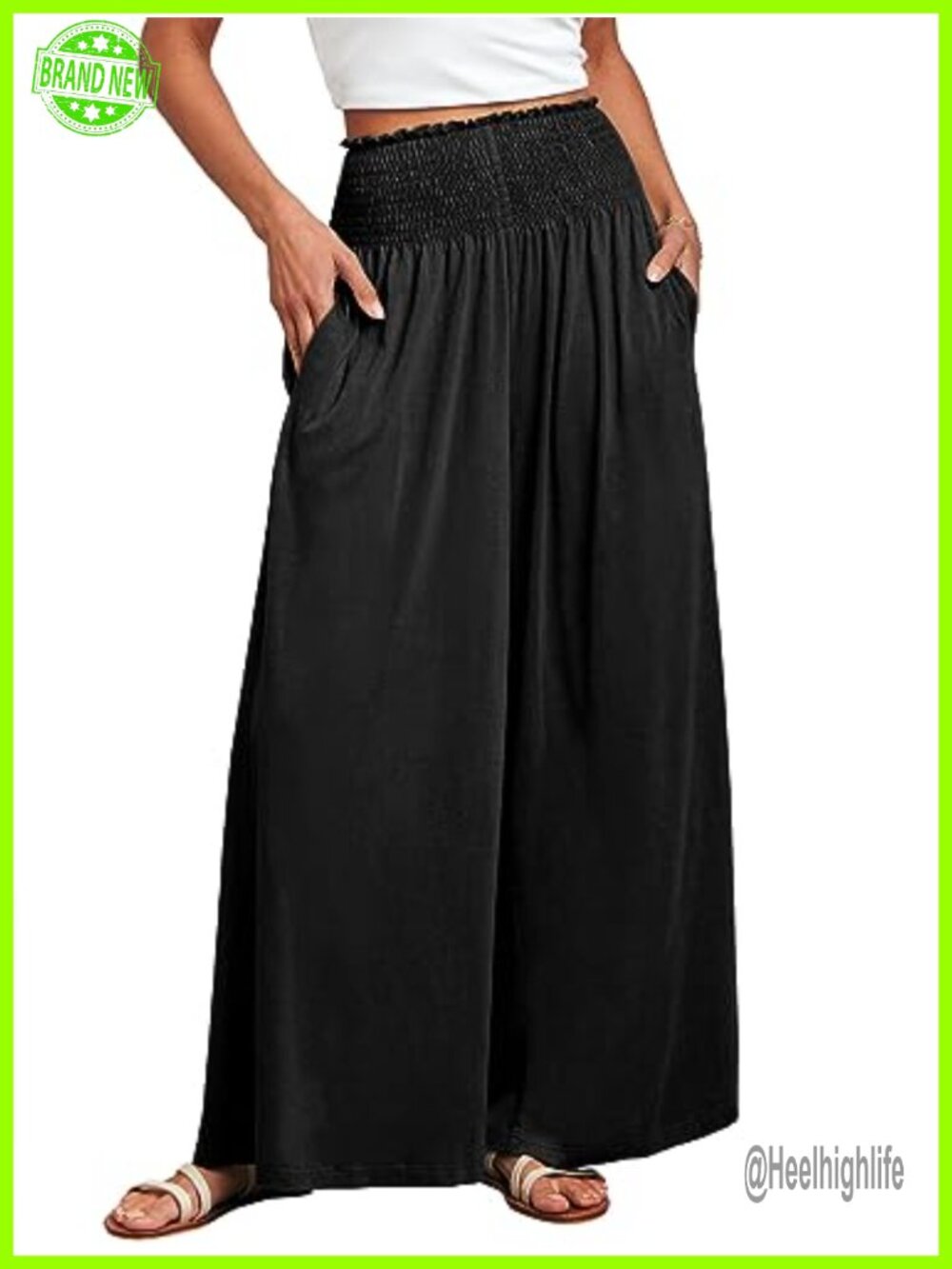 Women Summer Casual Wide Leg Palazzo Pants with Pockets